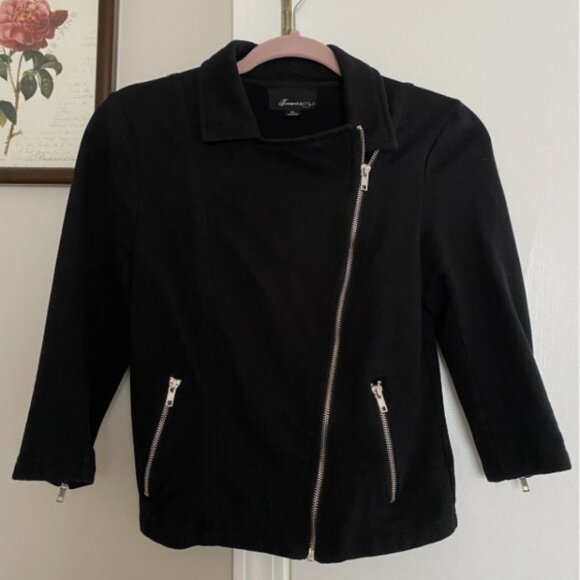Forever 21 Black Moto Jacket Medium - Picture 6 of 6